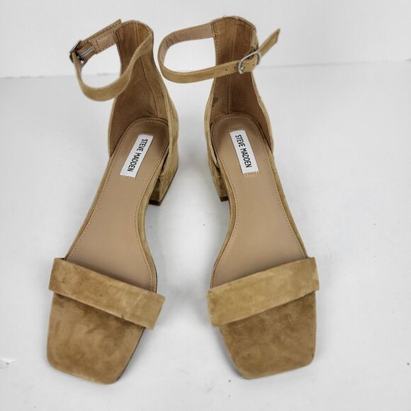 Steve Madden Irenee Tan Nubuck Block Heel Nubuck 9 US - Picture 2 of 14